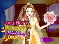 Long Hair Princess Wedding Dress up image