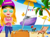 Girl Summer Vacation Beach Dress up image