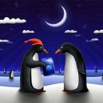 Dijapozitiv za božićni pingvin